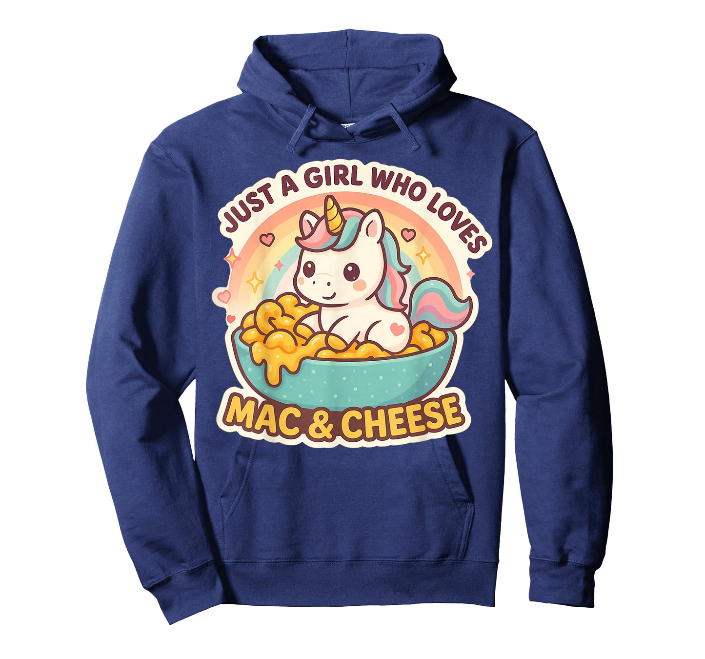 Unicorn Mac and Cheese Rainbow Kawaii Foodie Girl Pasta T-Shirt