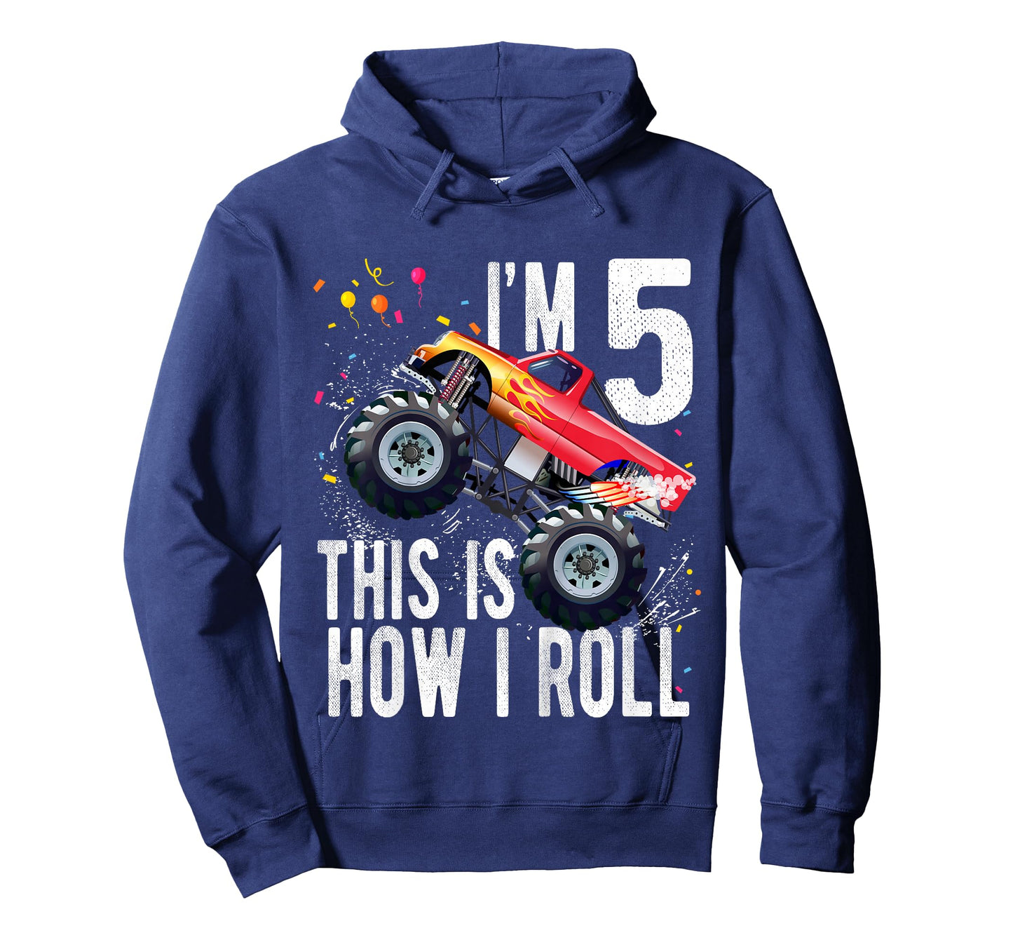 Kids 5 Year Old Shirt 5th Birthday Boy Monster Truck Car T-Shirt