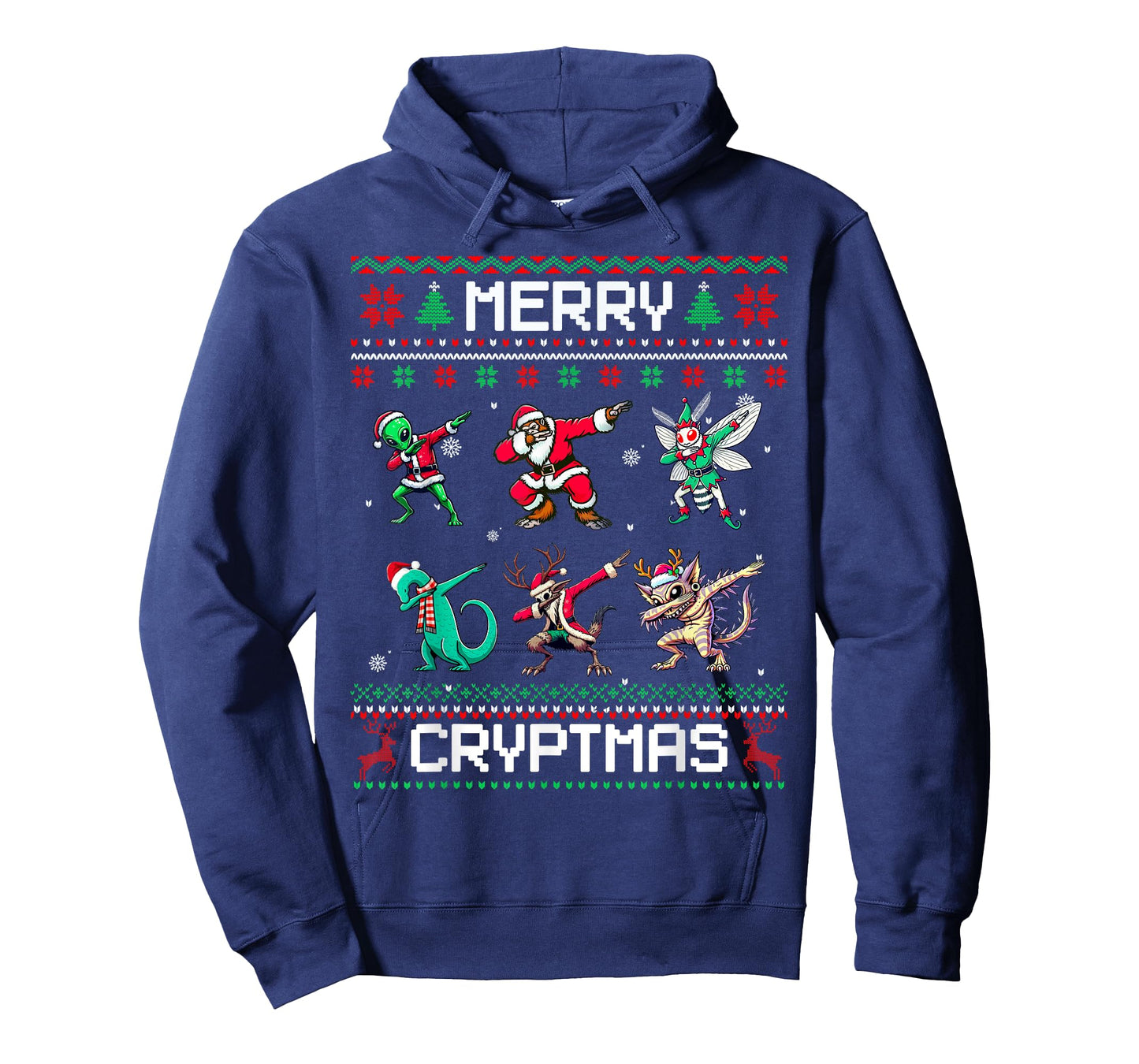 Merry Cryptmas Dabbing Cryptid Ugly Christmas Sweater T-Shirt
