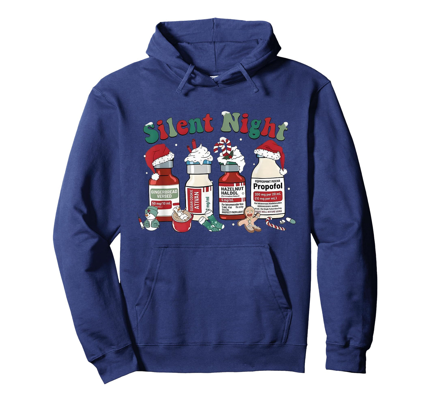 Silent Night Funny Nurse Christmas Sedation Theme T-Shirt