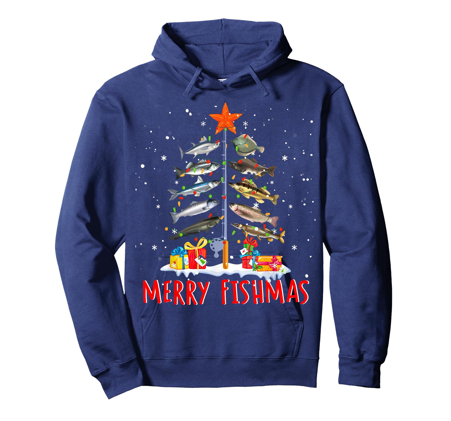 Funny Merry Fishmas - Christmas Tree Lights T-Shirt