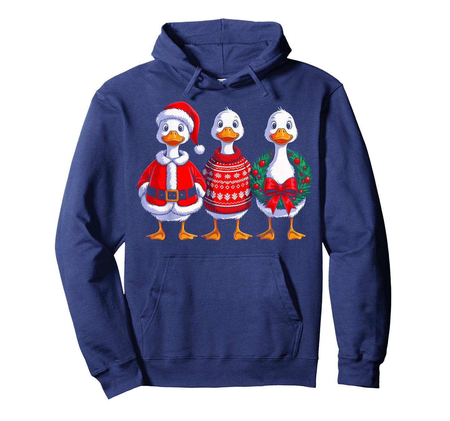 Duck Christmas Lights Santa Hat Xmas Pajamas Duck Lovers T-Shirt