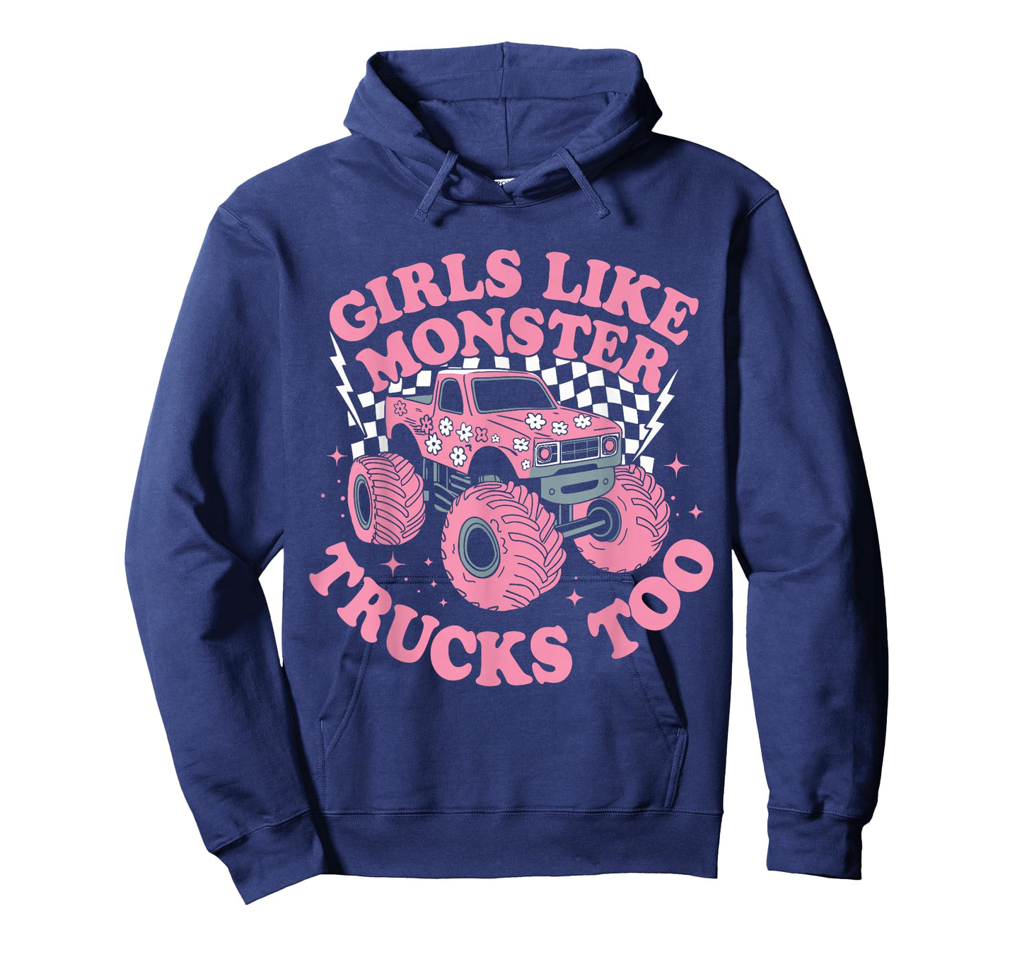 Girls Like Monster Trucks Too Funny Pink Monster Truck Girls T-Shirt