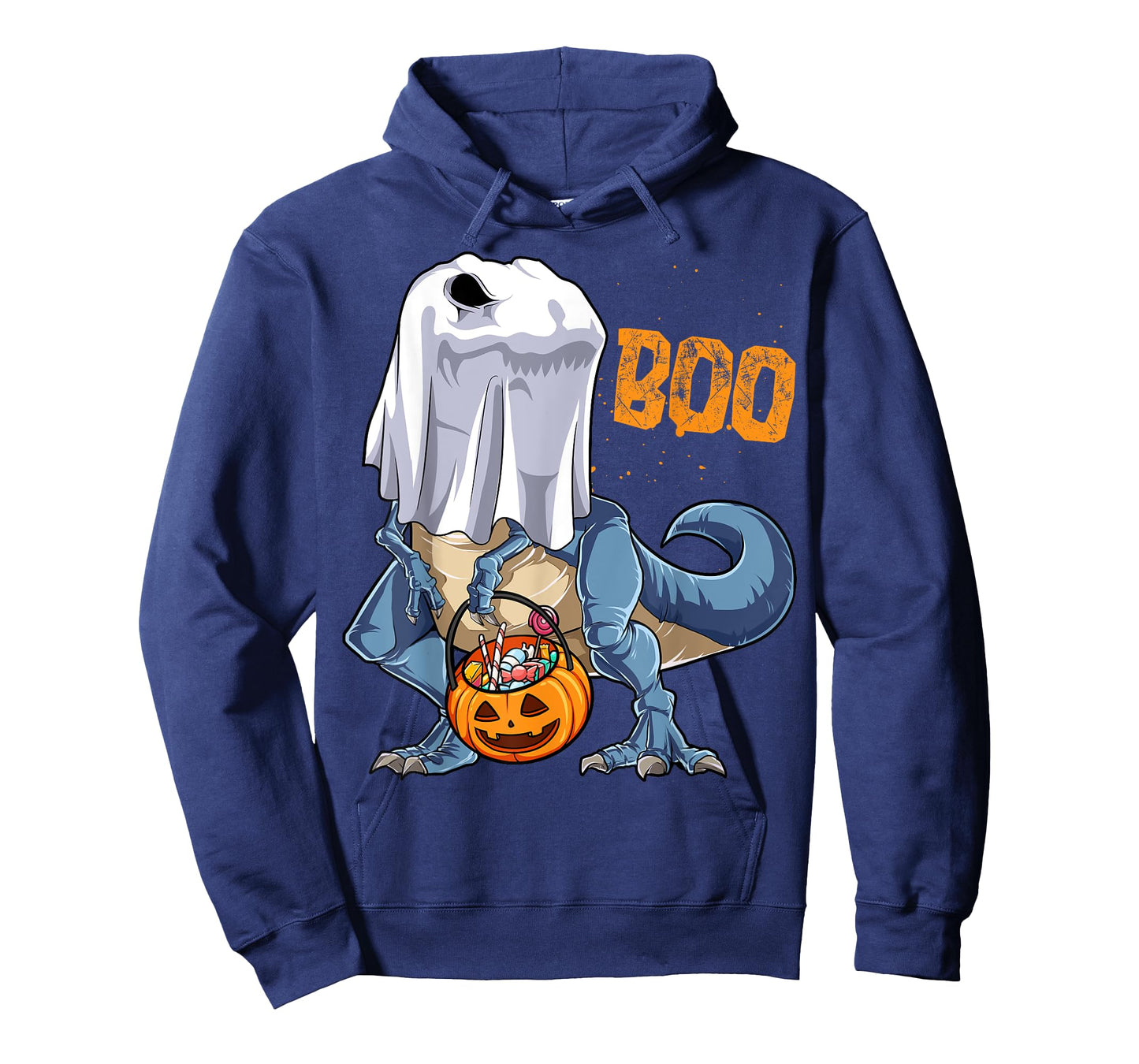 Ghost Dinosaur T rex Funny Boo Halloween Boys Men Pumpkin T-Shirt