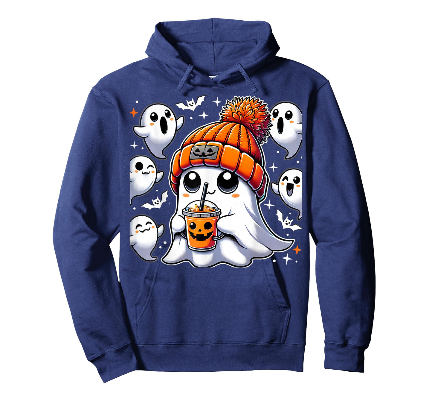 Halloween Costume Ghost Drinking Pumpkin Men Women Girls T-Shirt