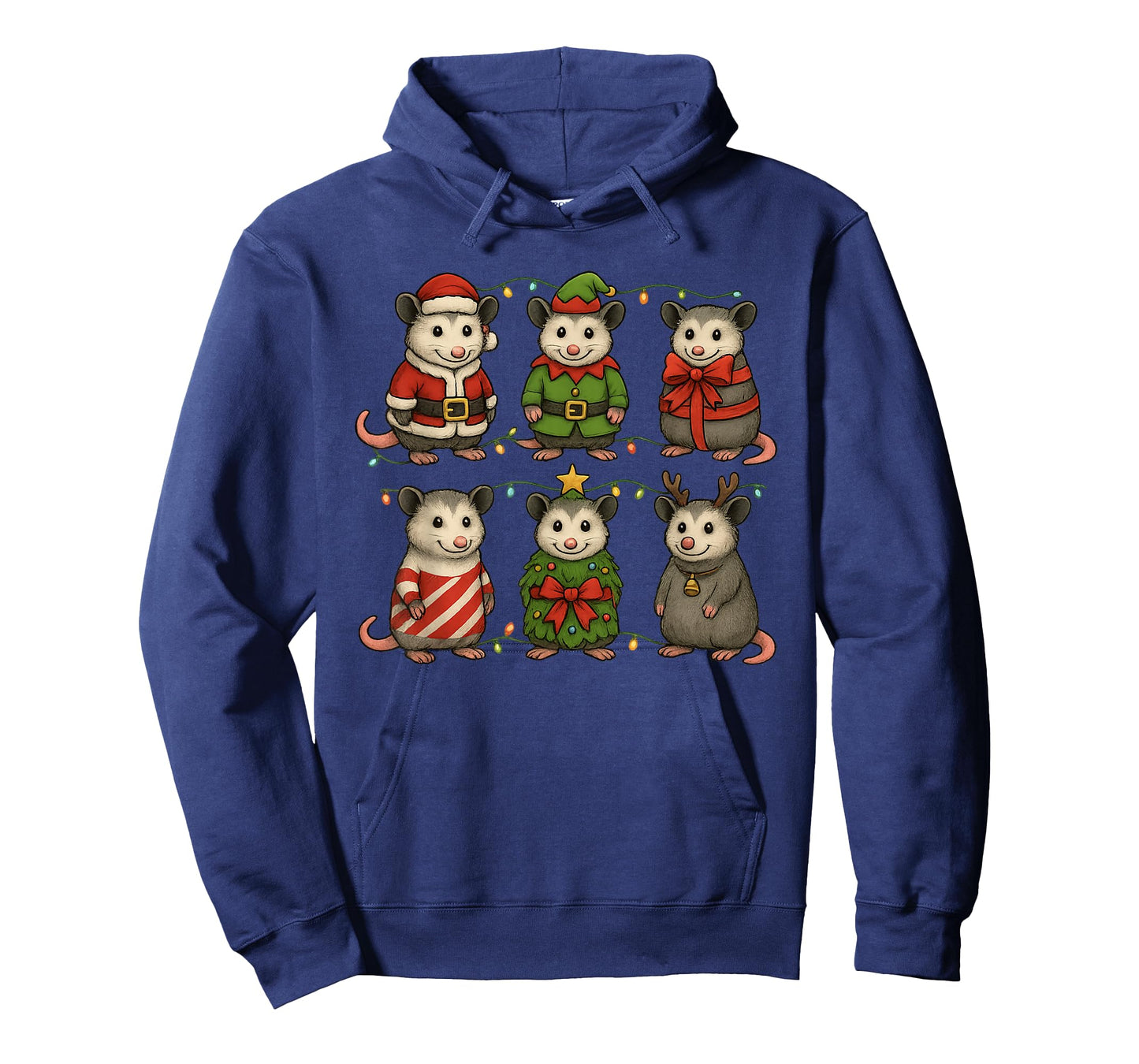 Funny Christmas Opossums Illustration T-Shirt