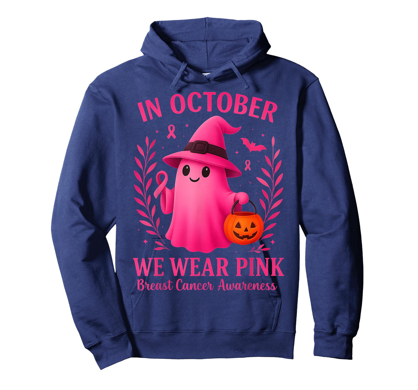 in October We Wear Pink Halloween Breast Cancer Awareness T-Shirt