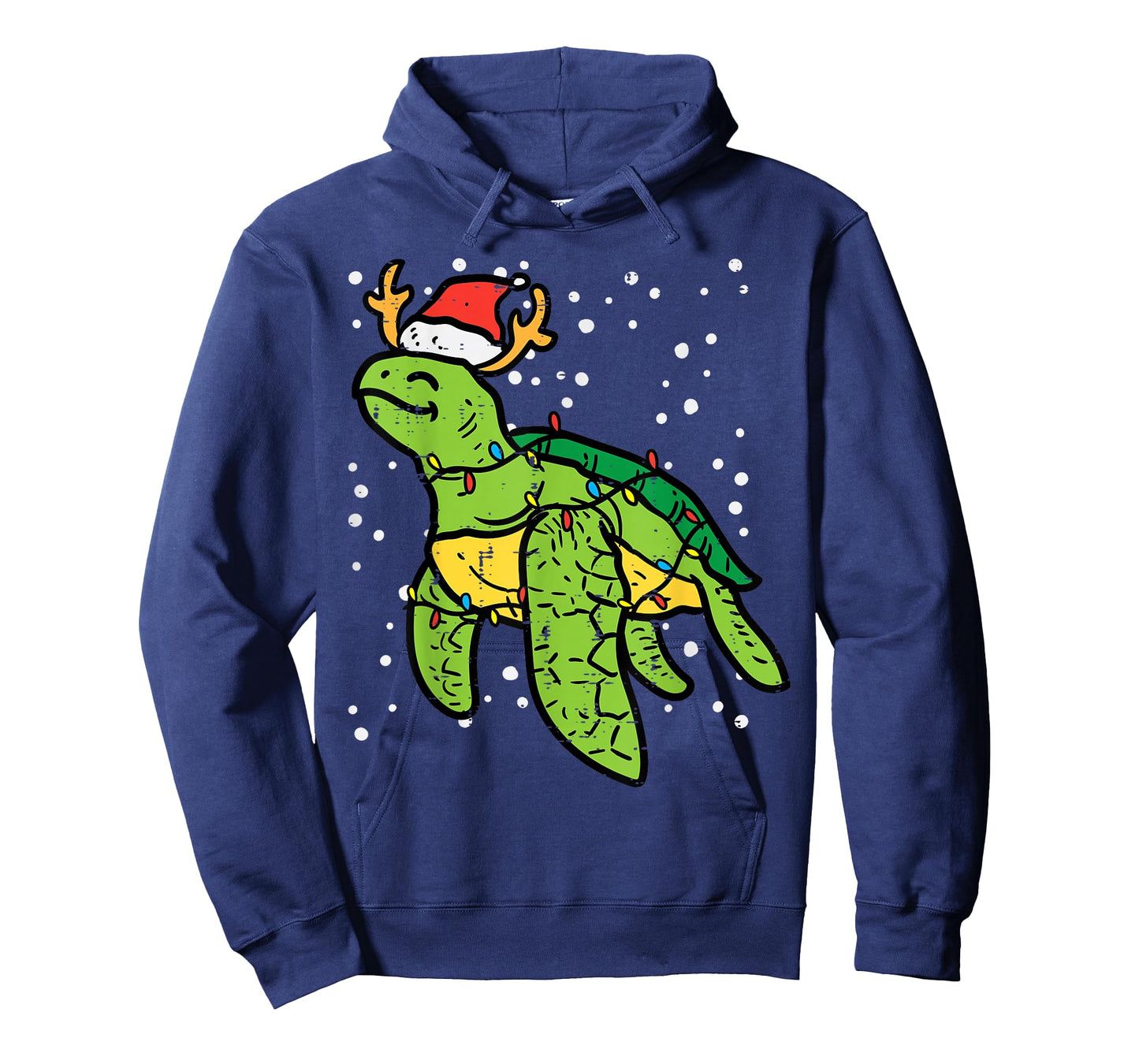 Sea Turtle Santa Christmas Lights Cute Xmas Men Women Kids T-Shirt