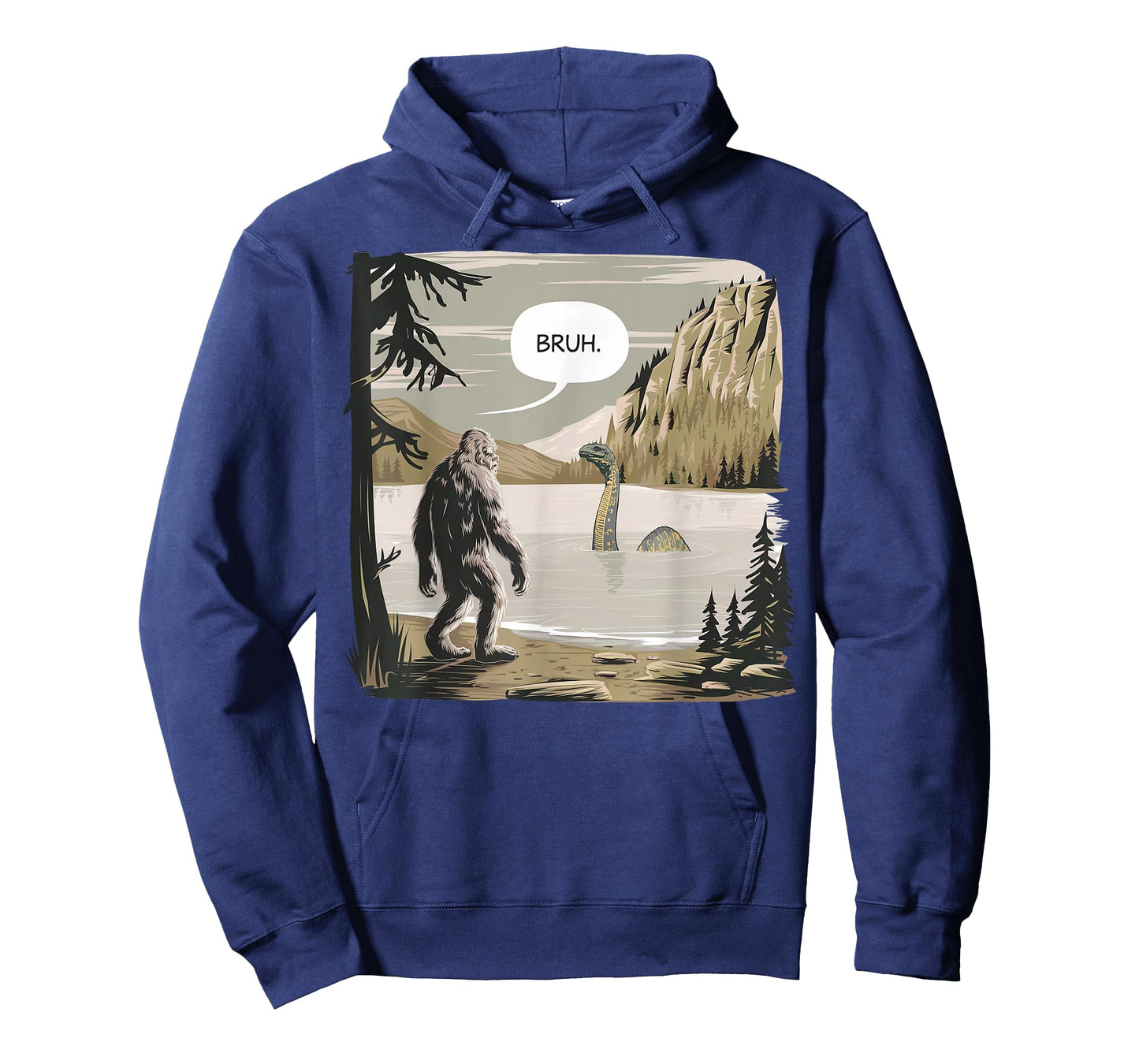 Bigfoot Loch Ness Monster Apparel Graphic Tees Unisex-Adults & Kids Funny Graphic T-Shirt Black Short Sleeve Small