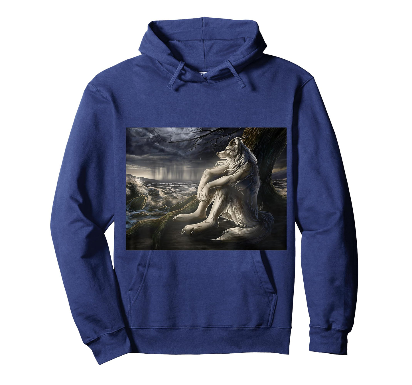 Wolf sitting under tree meme T-Shirt