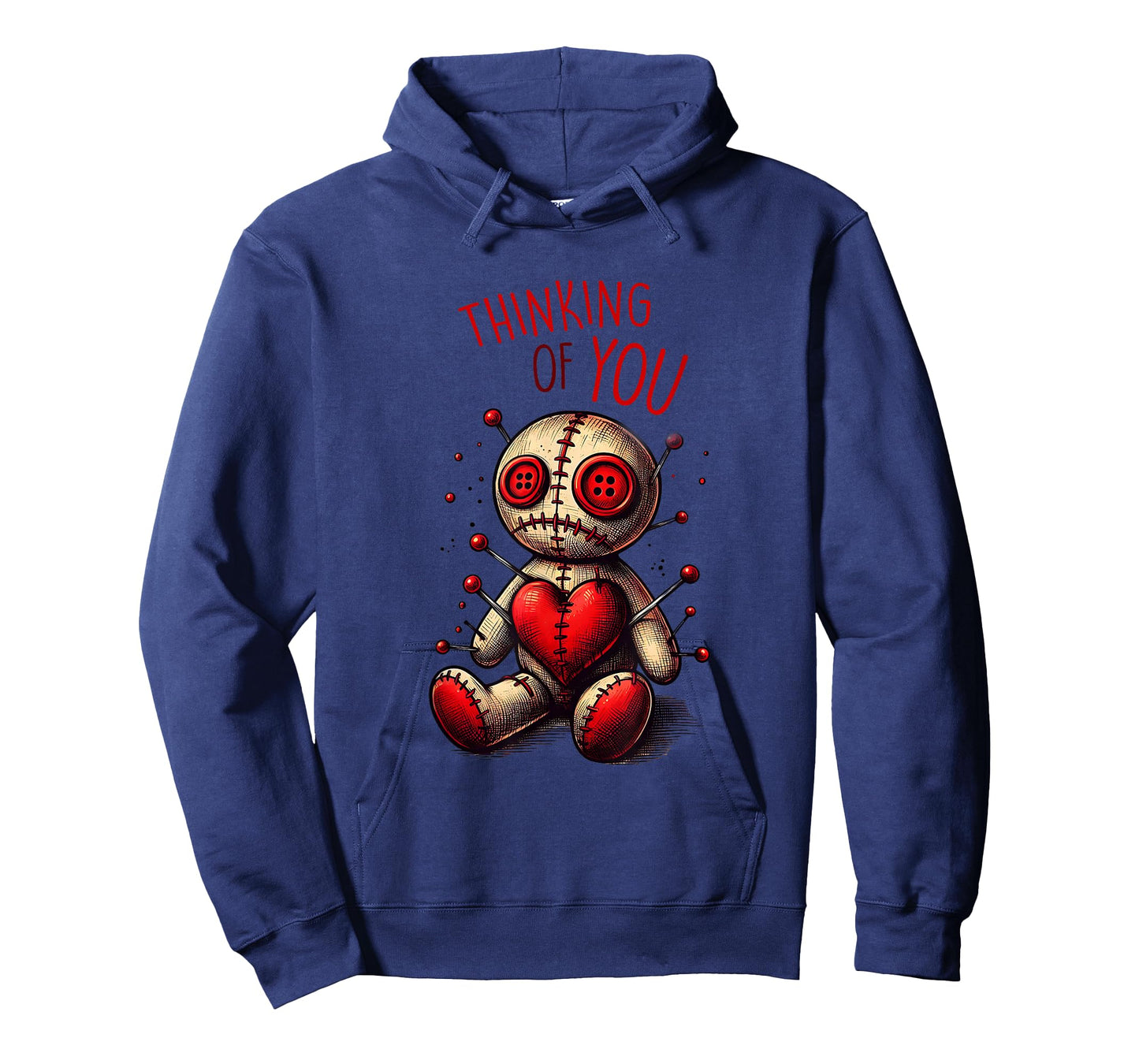 Thinking of You Voodoo Doll - Playful Dark Art Design T-Shirt