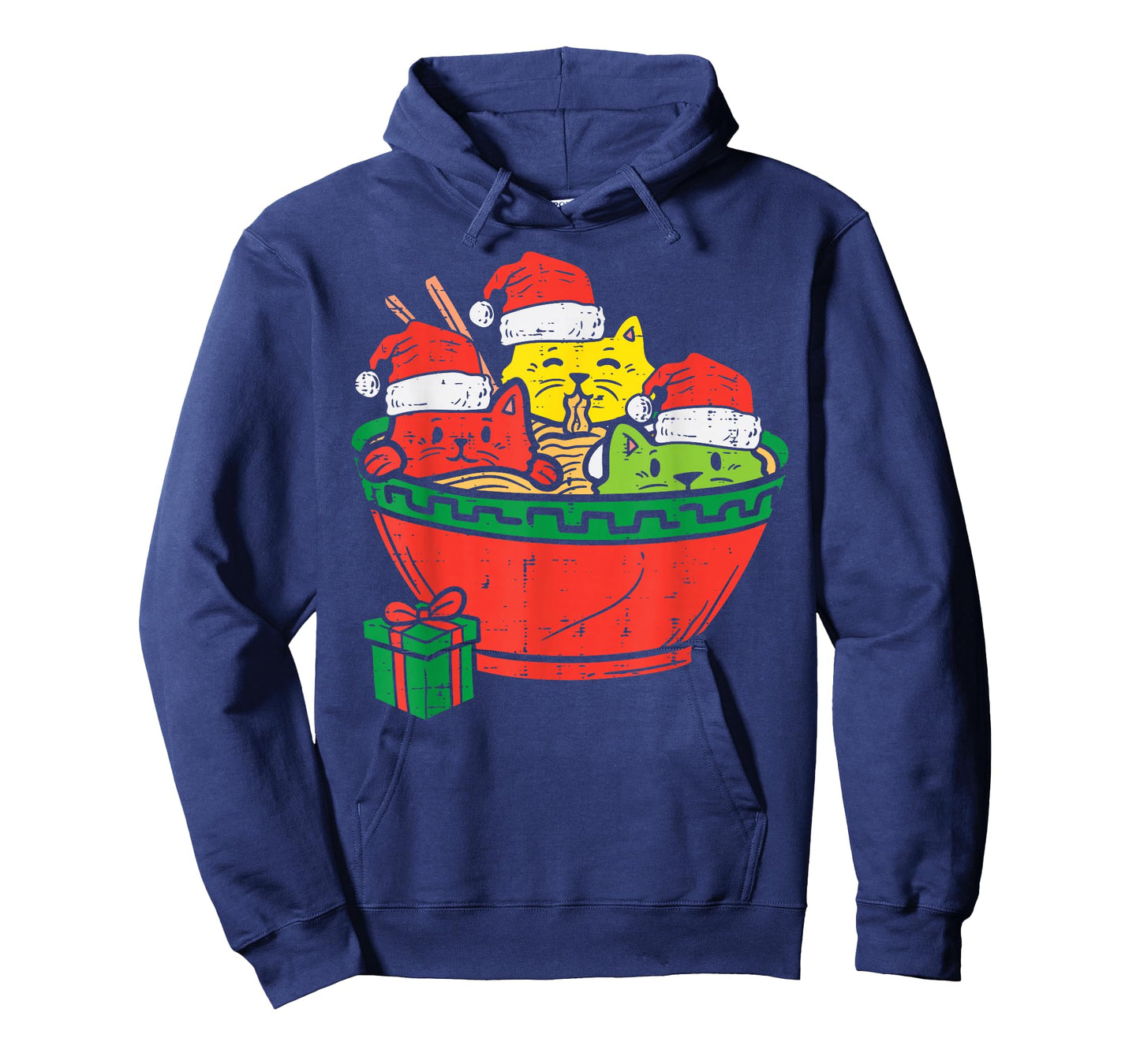 Santa Ramen Cats Anime Christmas Xmas Japanese Kids Girls T-Shirt
