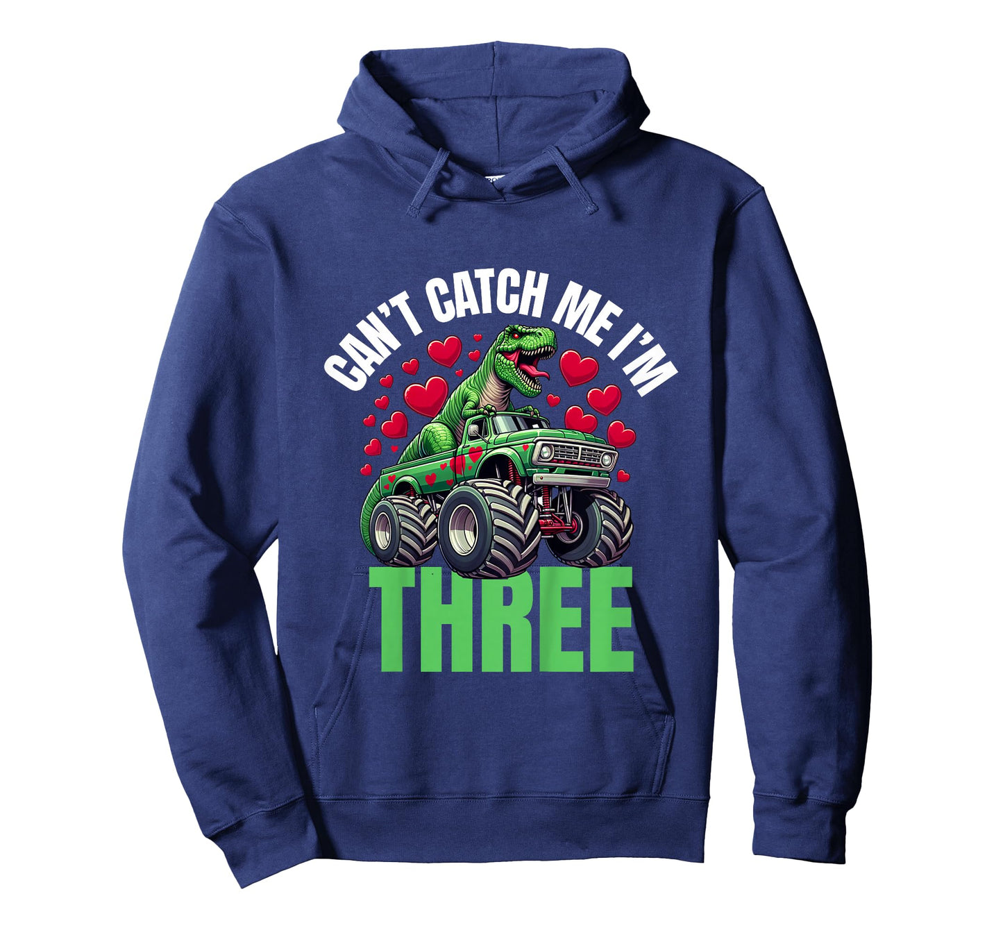 Can’t Catch Me I’m 3 - Birthday 3rd Kids Monster Trucks T-Shirt