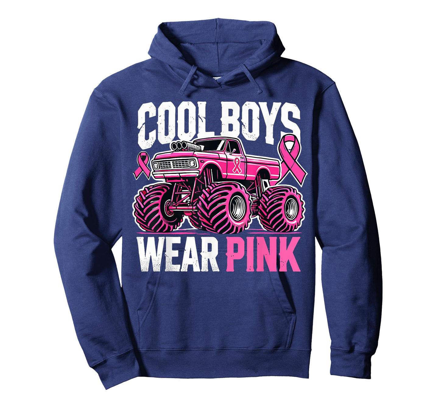 Monster Truck Breast Cancer Awareness Cool Boys Wear Pink T-Shirt