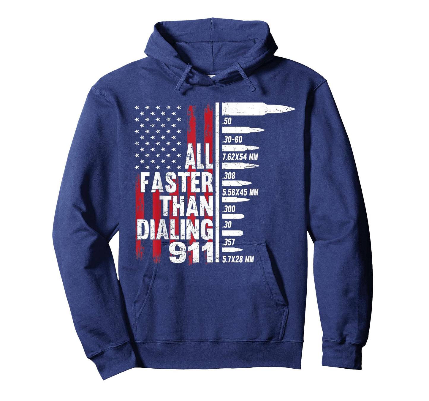 All Faster Than Dialing 911 American Flag Gun Lover for Men T-Shirt