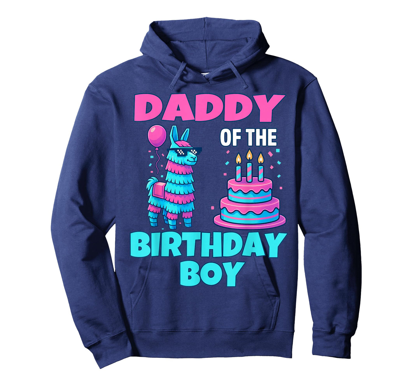 dad of Birthday Boy Llama Pinata Party family mathing men T-Shirt