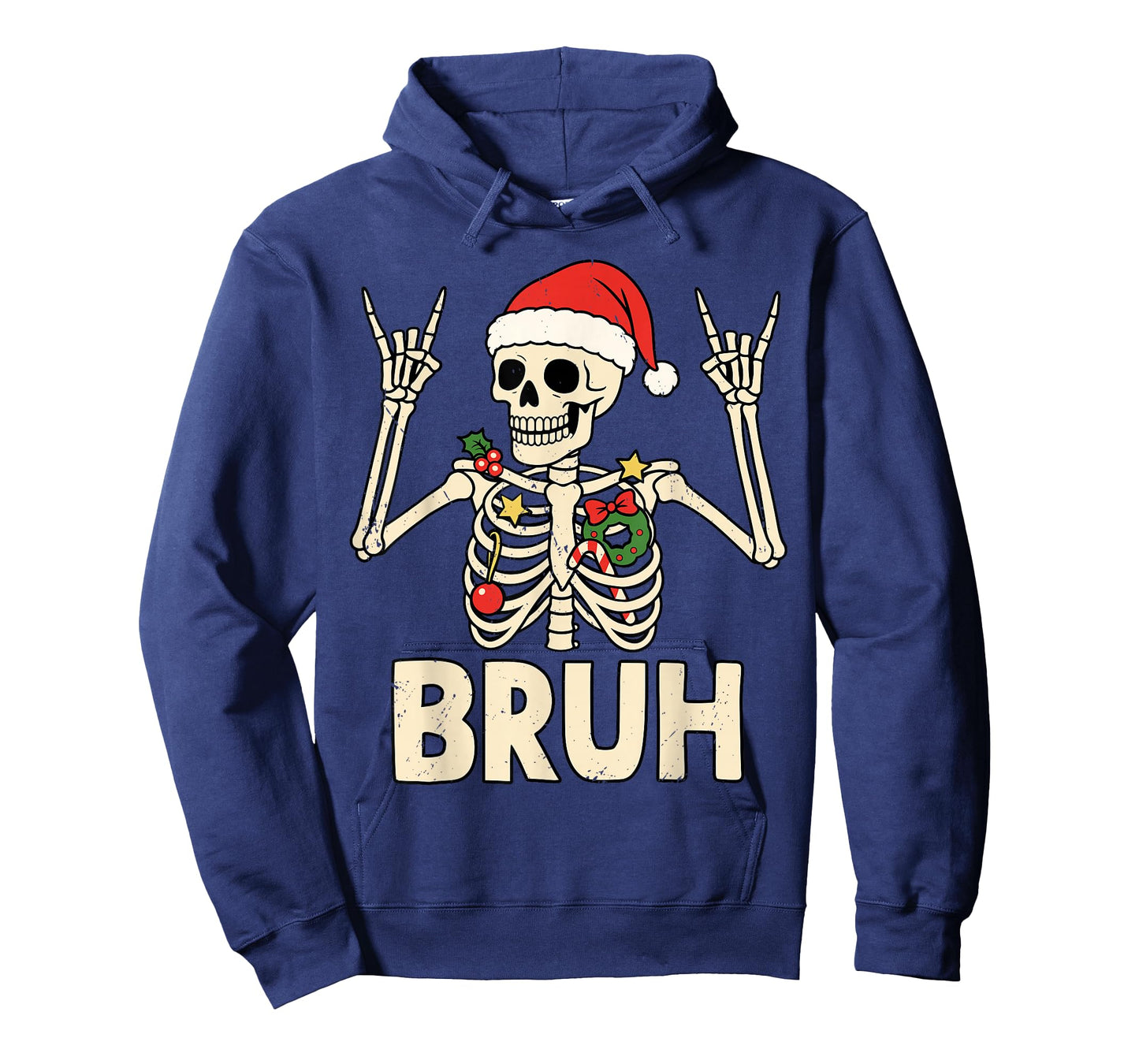 Christmas Bruh Rocker Skeleton Funny Xmas Men Women Kids T-Shirt