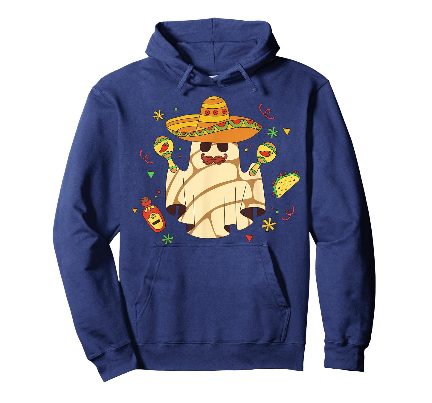 Ghost Sombrero Taco Halloween Mexican Spooky Season T-Shirt