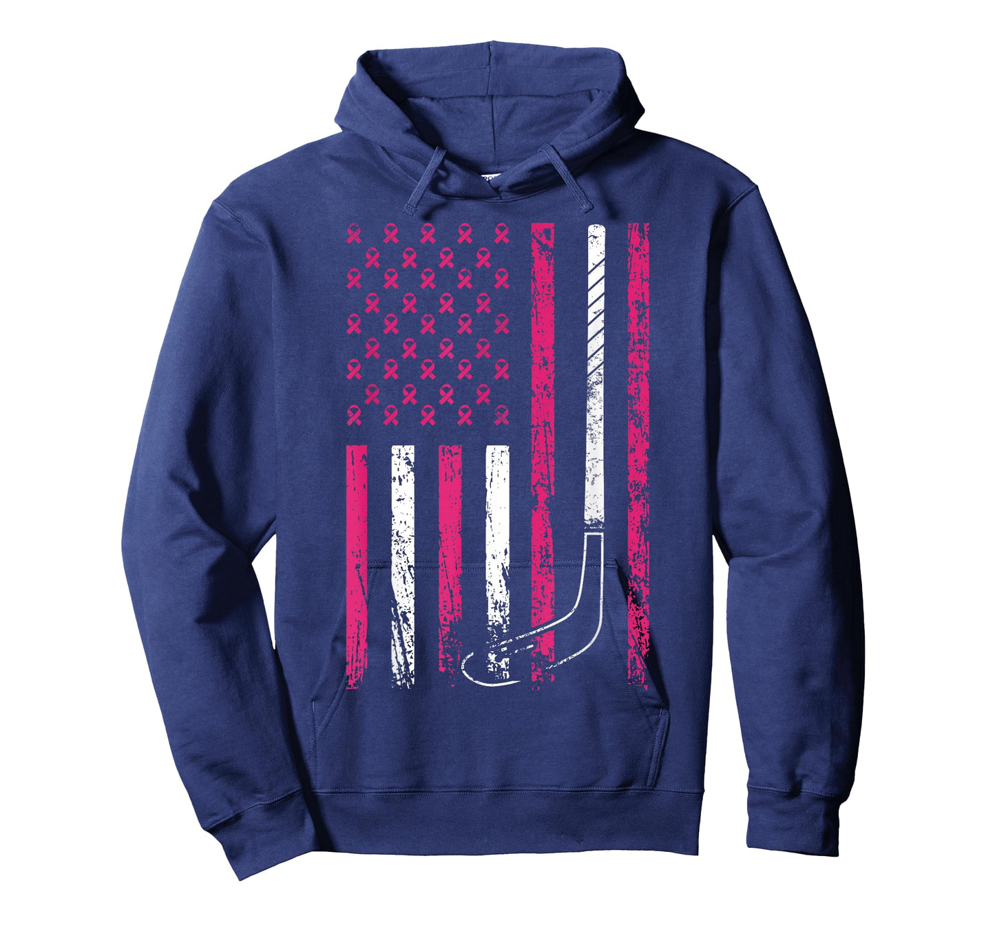 American Sports Flag Breast Cancer Awareness Ice Hockey T-Shirt
