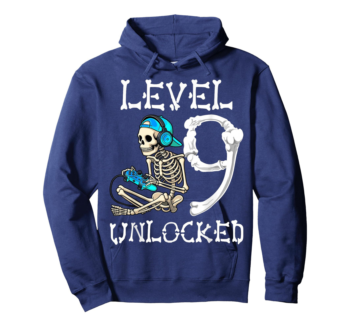 Level 9 Unlocked Skeleton Gamer Video Gaming 9th Birthday T-Shirt