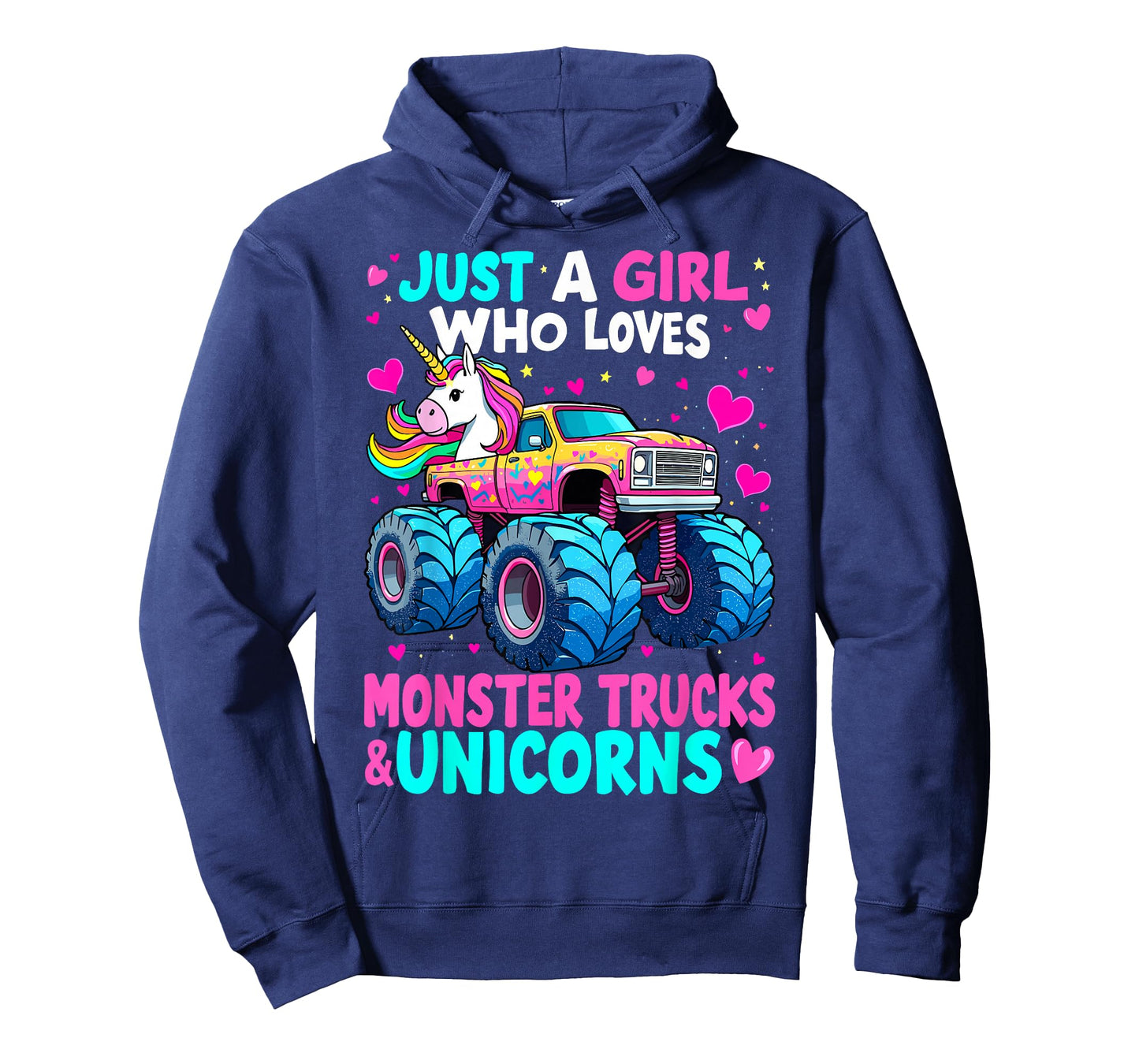 Monster Truck Just a Girl Who Loves Monster Trucks Unicorns T-Shirt