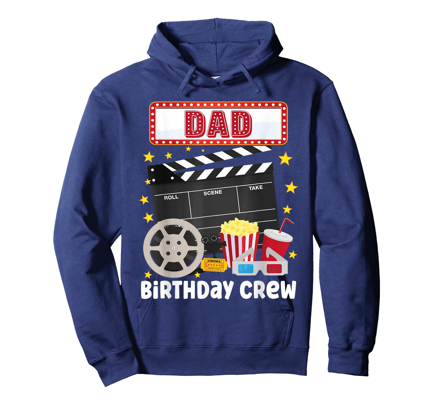 Dad Birthday Crew Movie Night Theme Matching Party T-Shirt