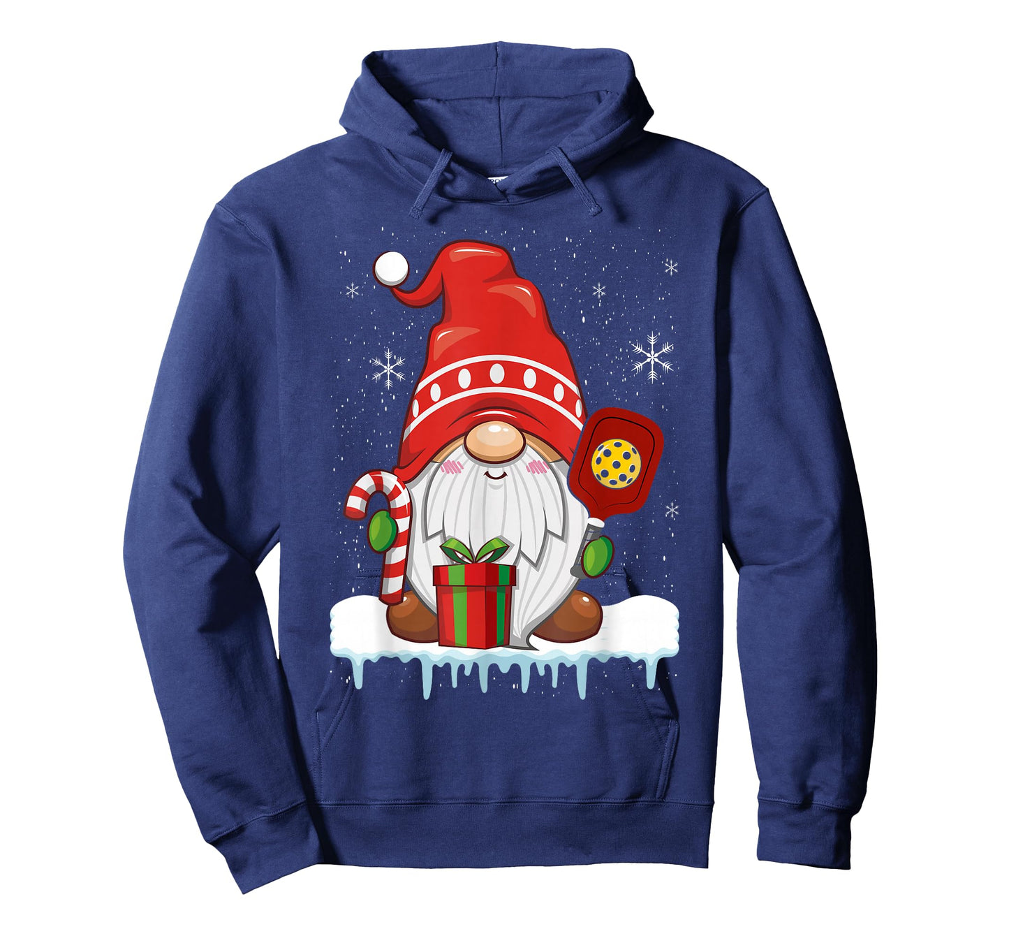 Christmas Gnome With Candy Cane & Pickleball T-Shirt