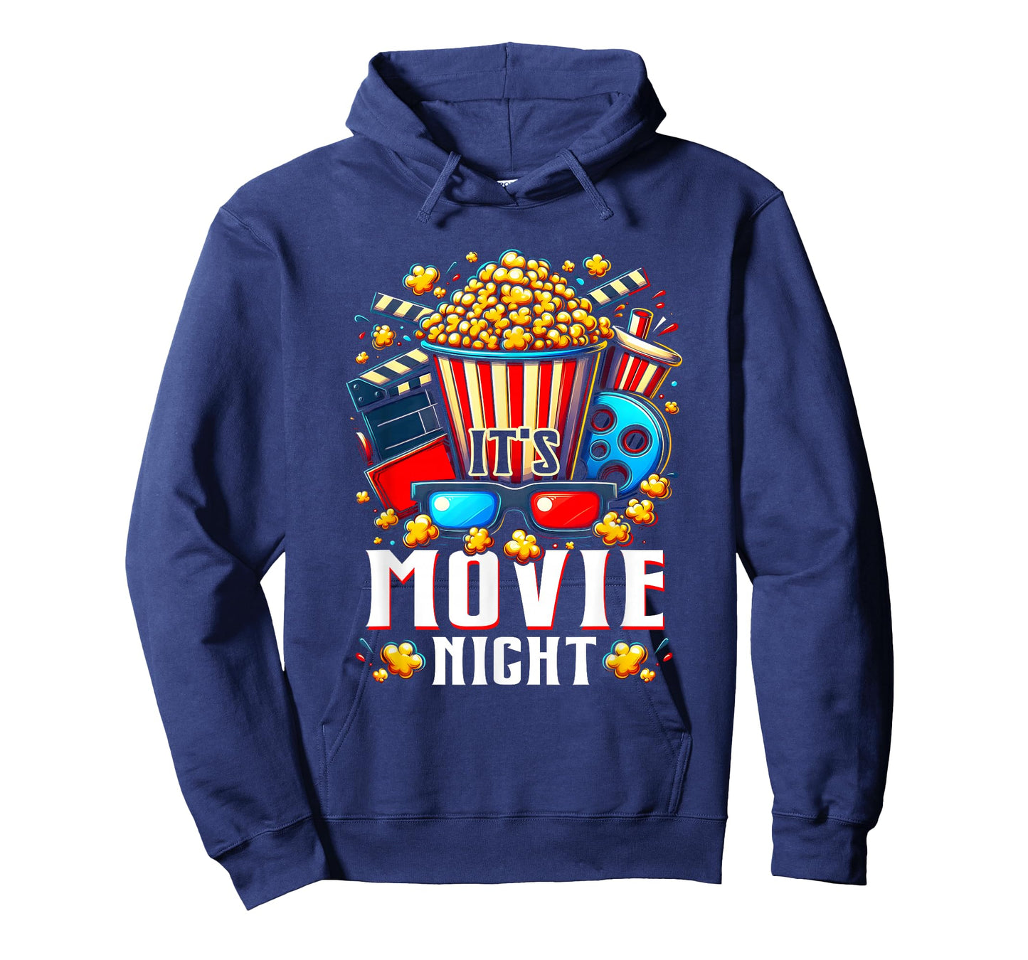 Humorous Movie Lover It's Movie Night With Popcorn Cinema T-Shirt