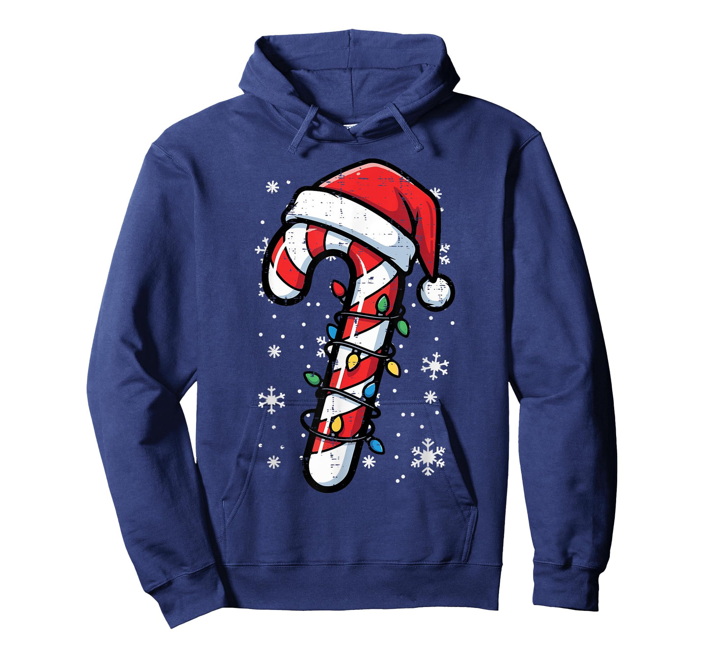 Candy Cane Santa Christmas Lights Funny Xmas Kids Men Women T-Shirt