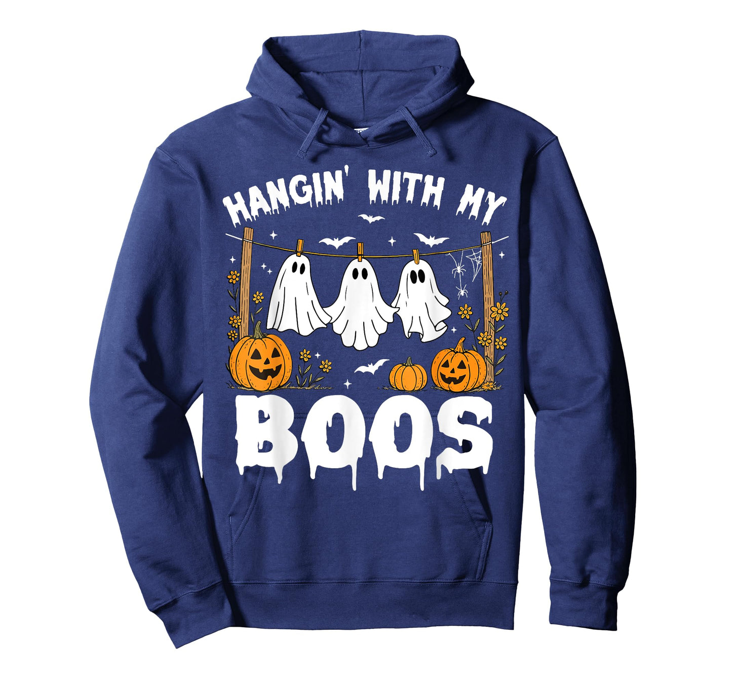 Halloween Quote Hanging with My Boos Funny Ghost Pumpkin T-Shirt