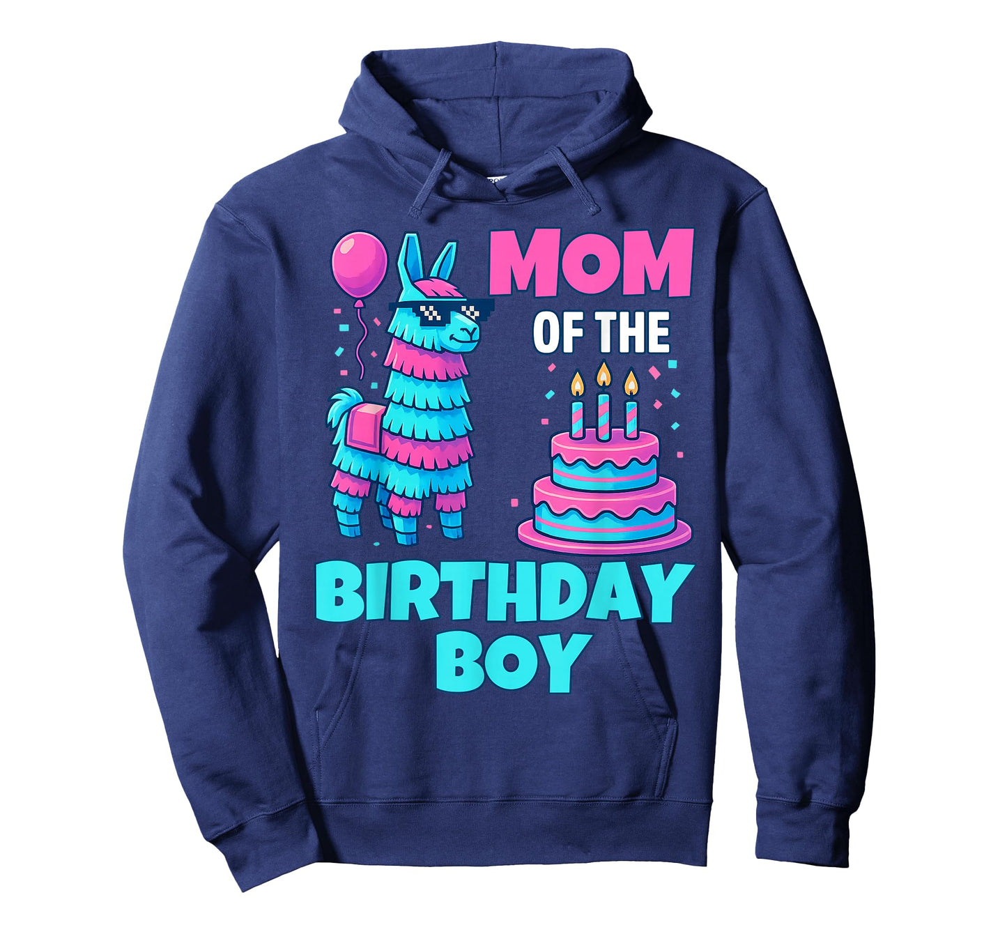 Mom of Birthday Boy Llama Pinata Party family mathing women T-Shirt