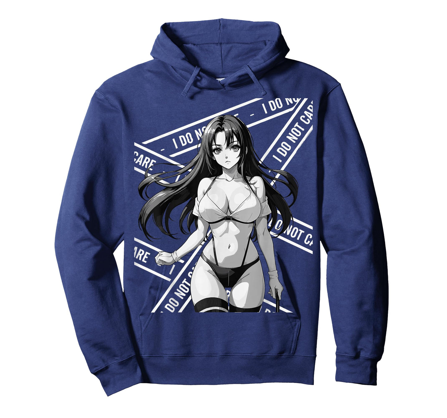 Sexy Waifu Otaku Anime Girl Japanese in Black and White Art T-Shirt