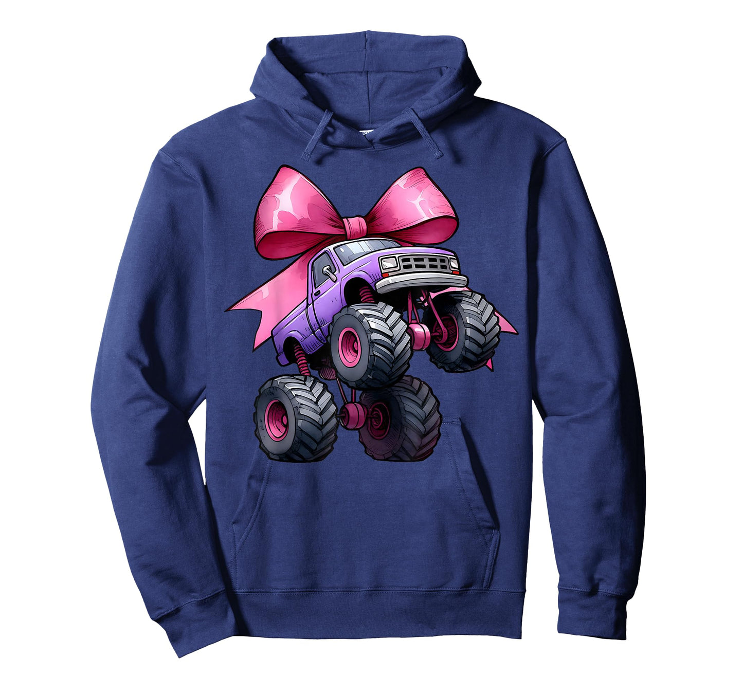 Coquette Bow Monster Truck Mothers Day Pink Ribbon Mom Girl T-Shirt