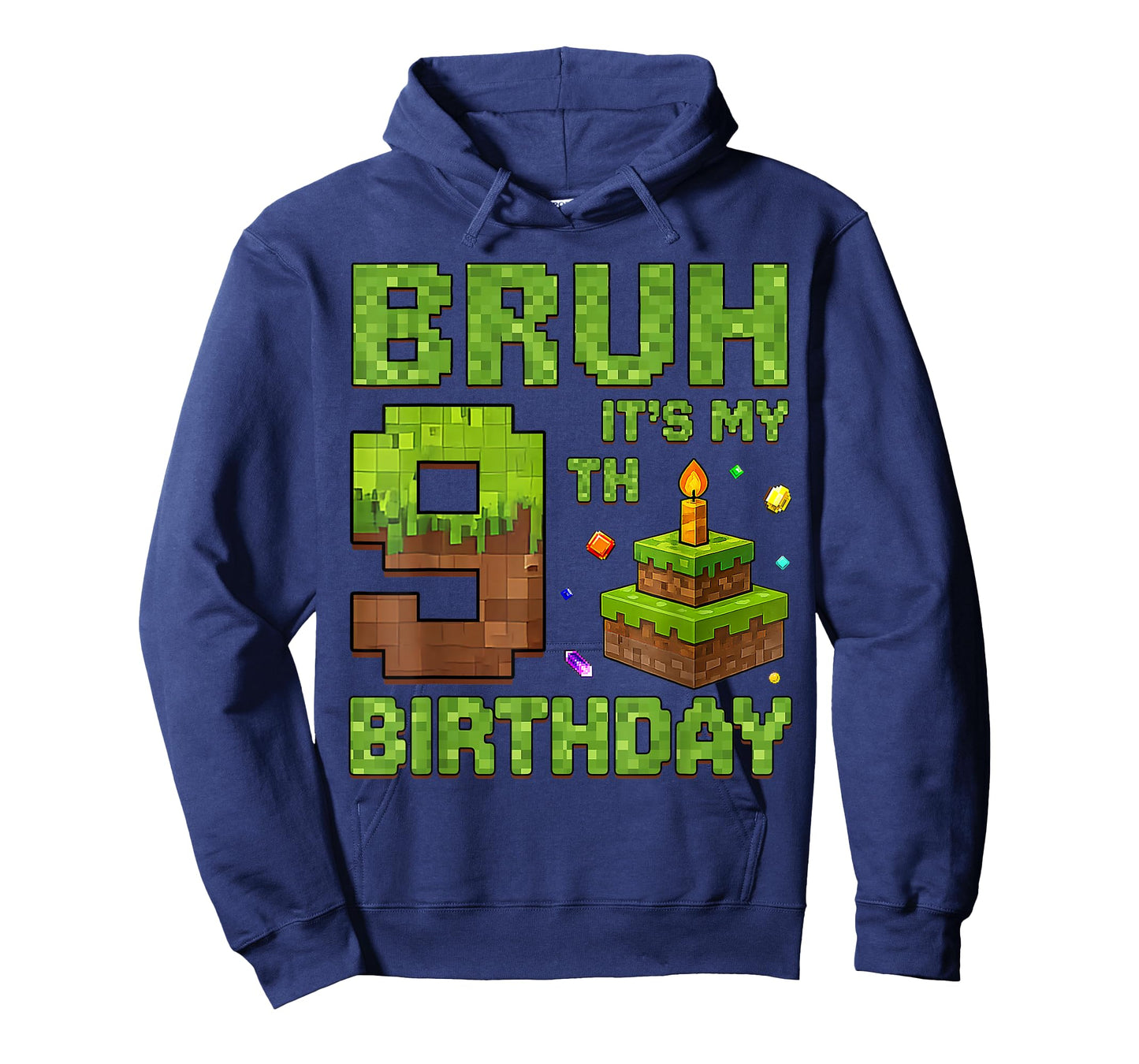 Funny Birthday Boy Bruh It's My 9th Birthday Game Pixel T-Shirt