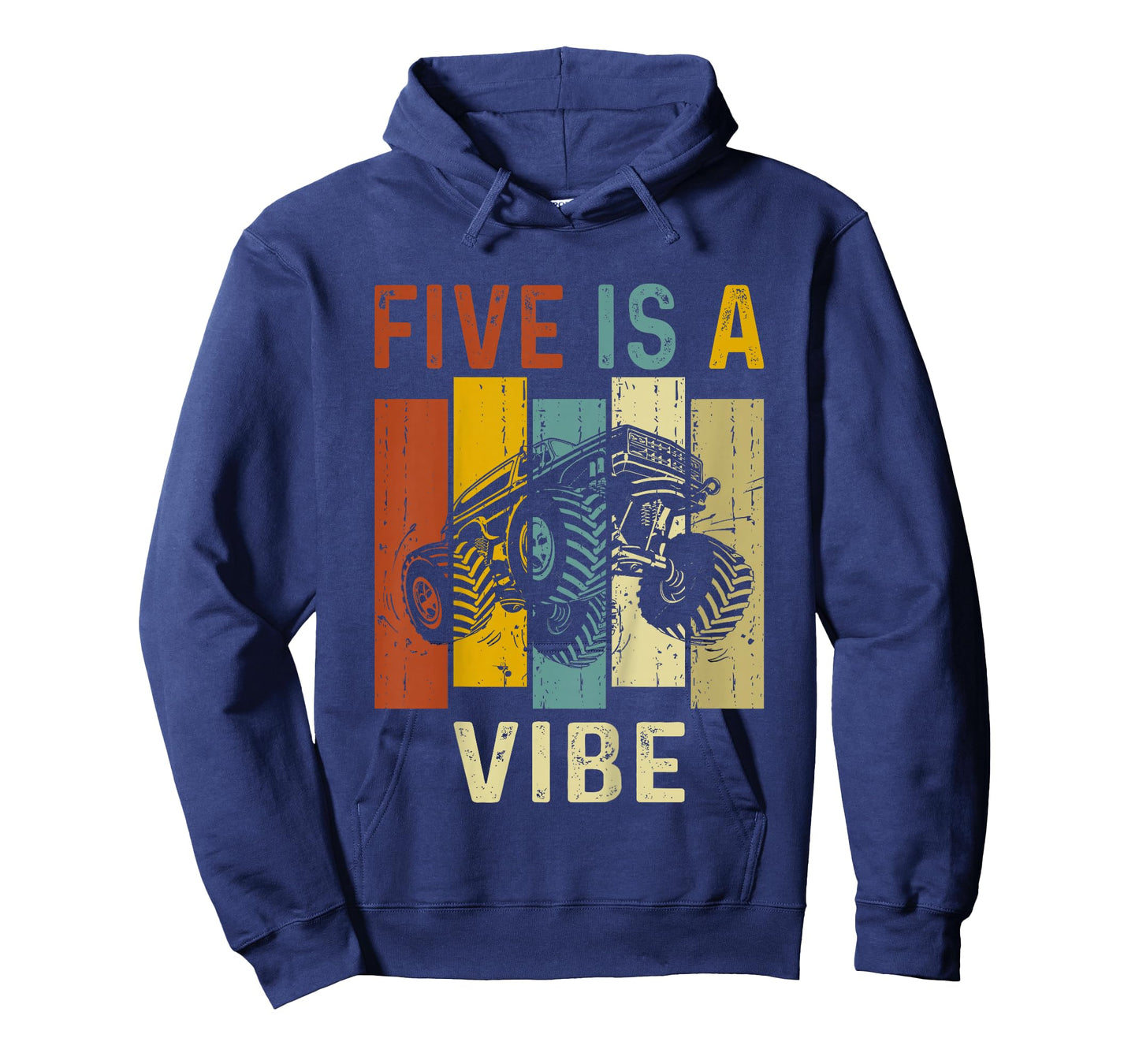 Five Is A Vibe Cute 5th Birthday design Monster 5Years Truck T-Shirt