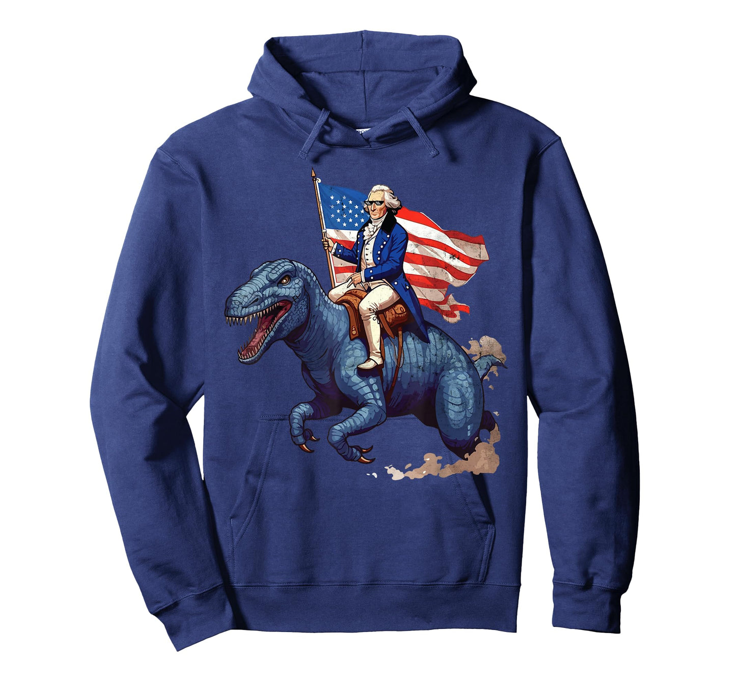 Funny George Washington Riding a Tyrannosaurus Rex Patriotic T-Shirt