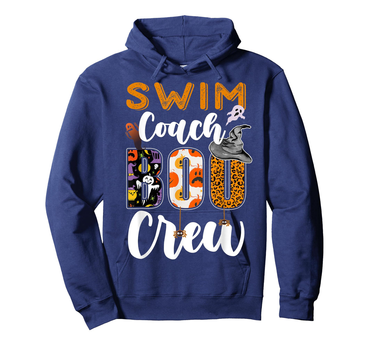 Swim Coach Boo Crew Ghost Funny Swimmer Halloween Matching T-Shirt