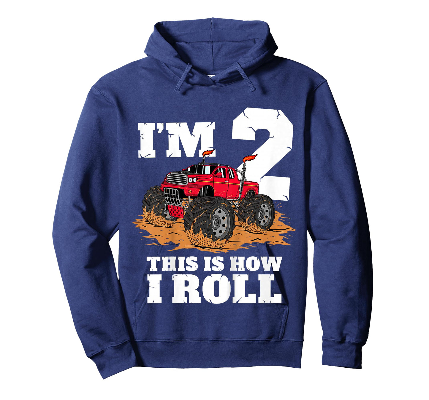 Kids Monster Truck 2nd Birthday Boy 2 Two Year Old Toddler T-Shirt