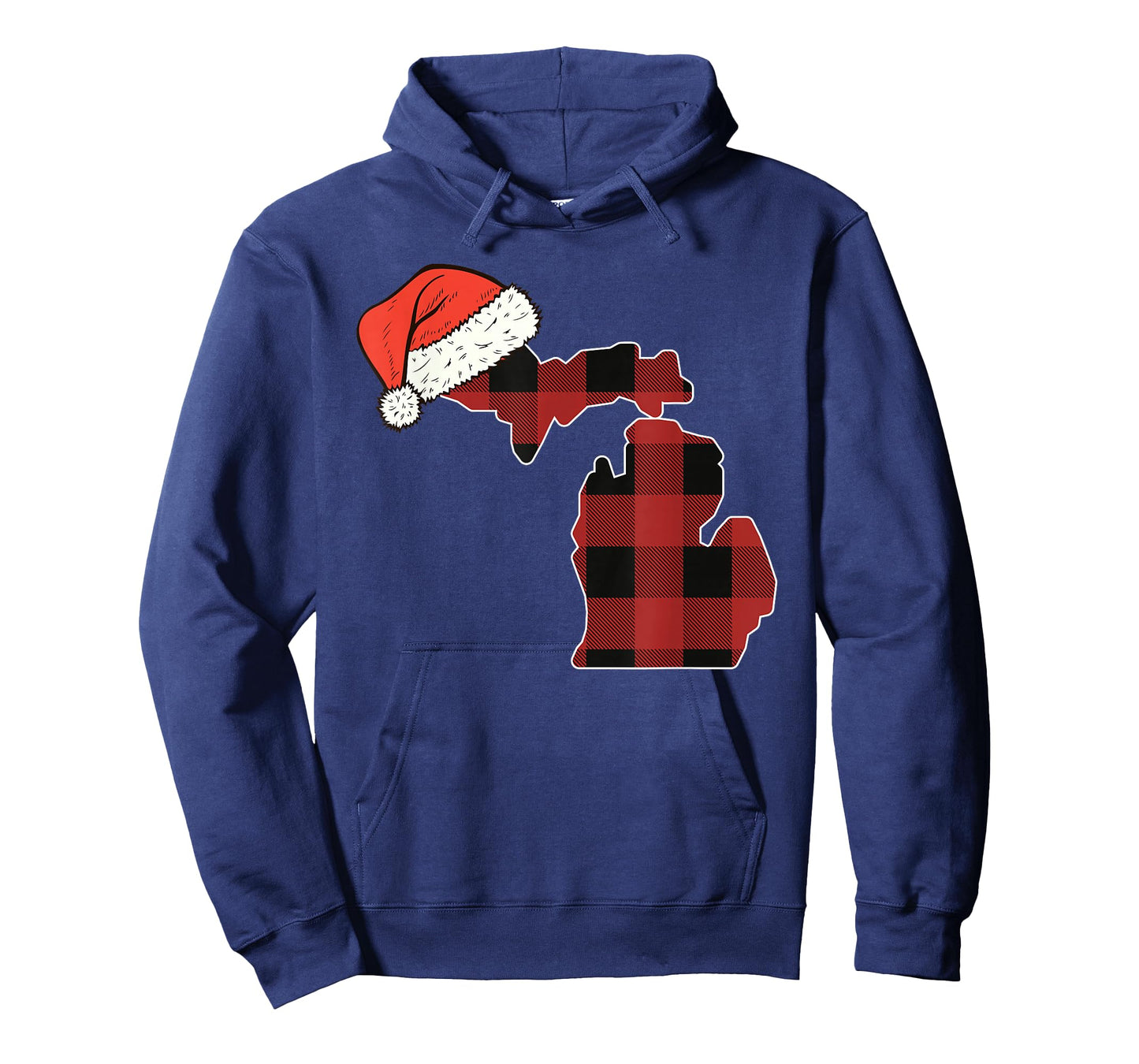 Michigan Plaid Christmas Santa Hat Holiday Matching T-Shirt