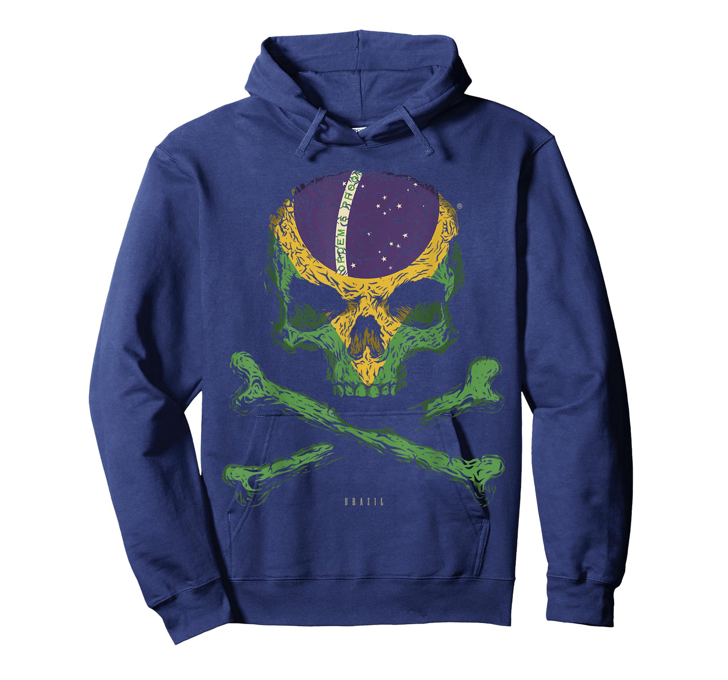 SKULL CROSSBONES BRAZIL Flag Skeleton Brazilian Heart T-Shirt