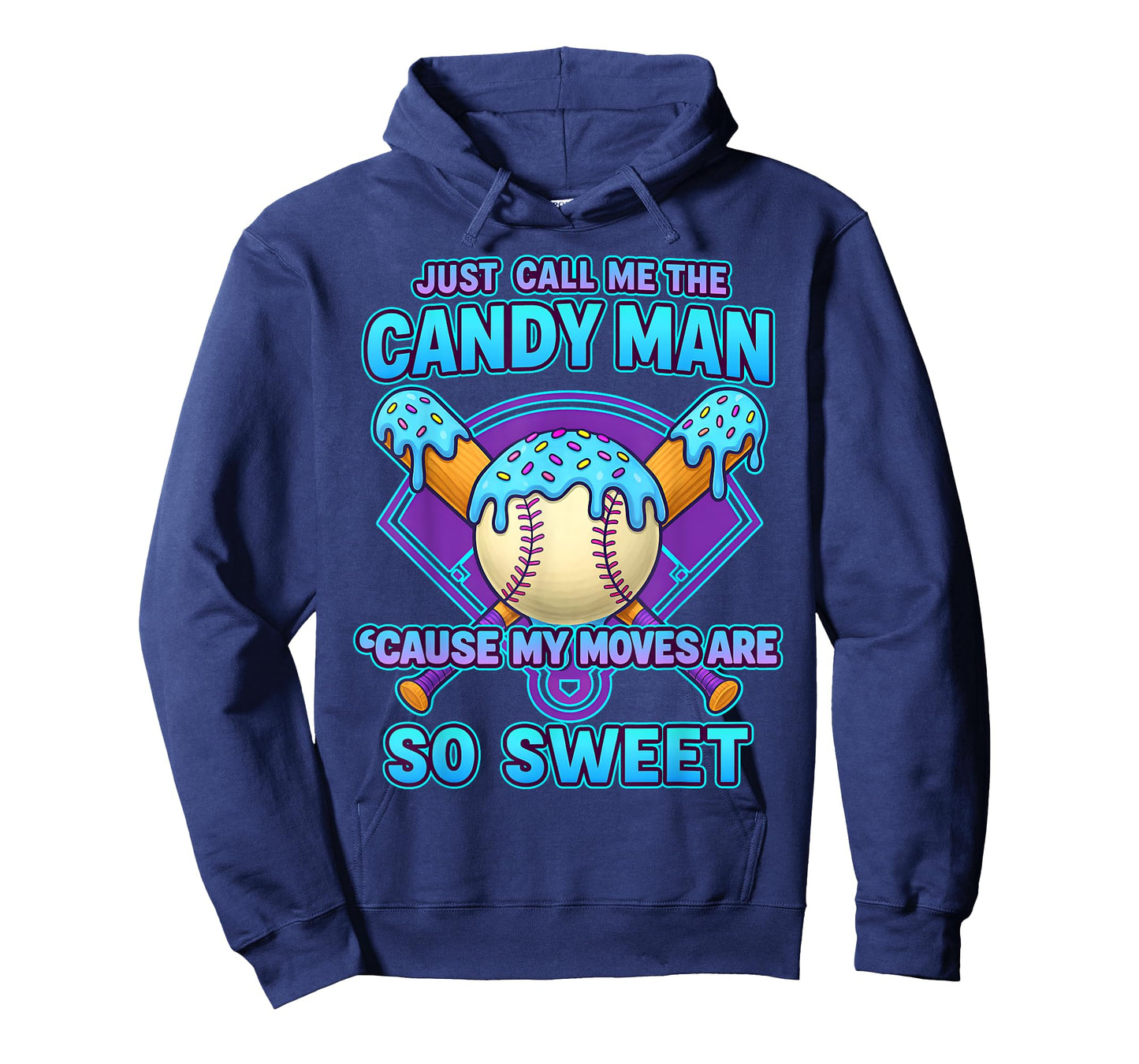 Baseball Drip Ice Cream Drip Just Call Me The Candy Man Blue T-Shirt