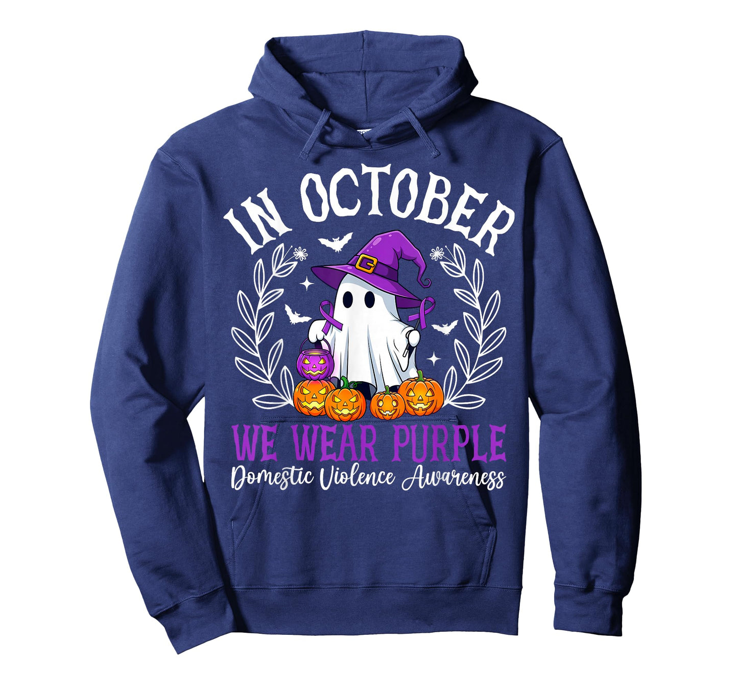 in October We Wear Purple Domestic Violence Halloween T-Shirt