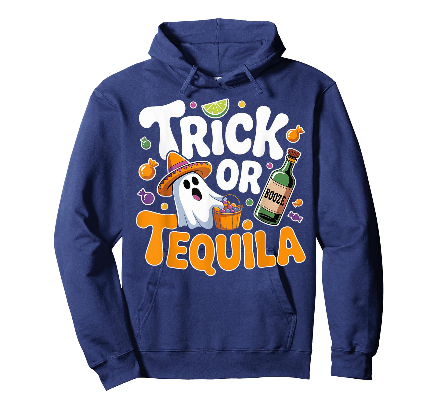 Trick Or Tequila Halloween Ghost Drinking T-Shirt