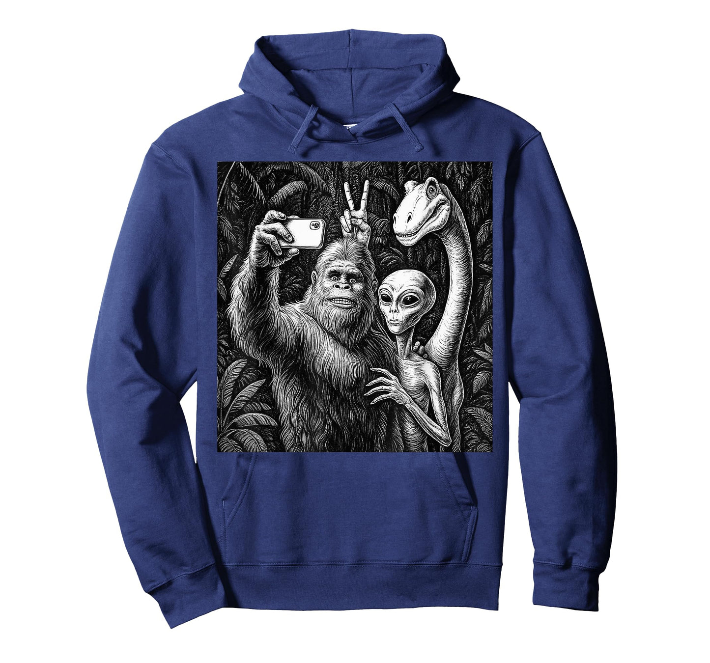 Funny Bigfoot Sasquatch Selfie Alien Loch Ness Humor T-Shirt