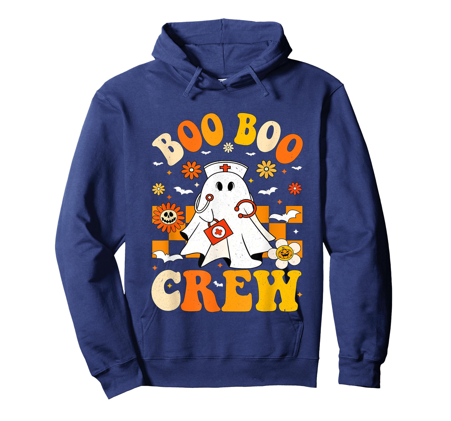 Funny Nurse Ghost Boo Crew Halloween Costume Womens Girls T-Shirt