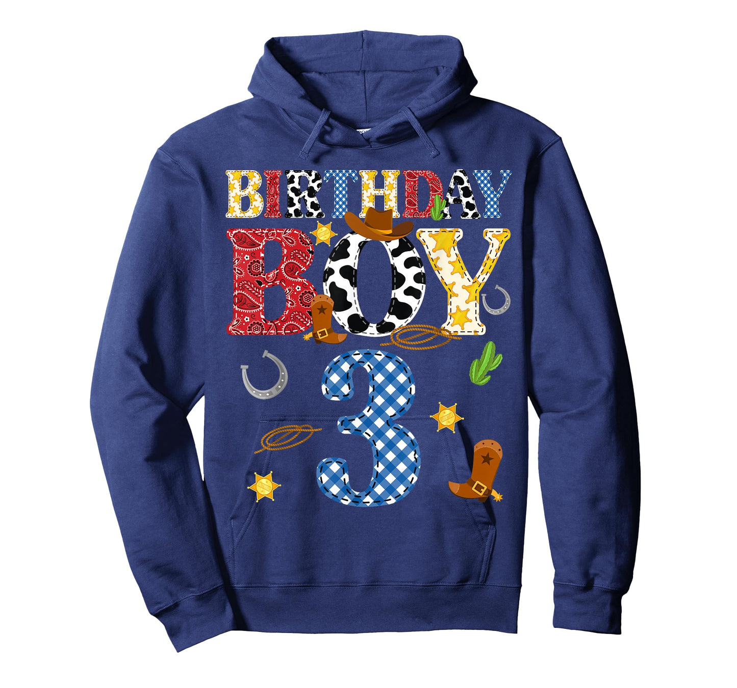 3 Years Old Western Rodeo Cowboy 3rd Birthday Boy Kid T-Shirt