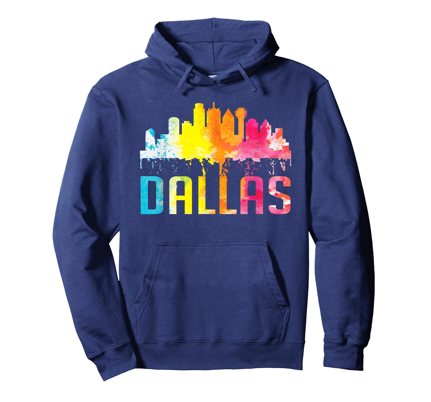 Dallas Texas Retro Watercolor Skyline Art Souvenir Gift T-Shirt