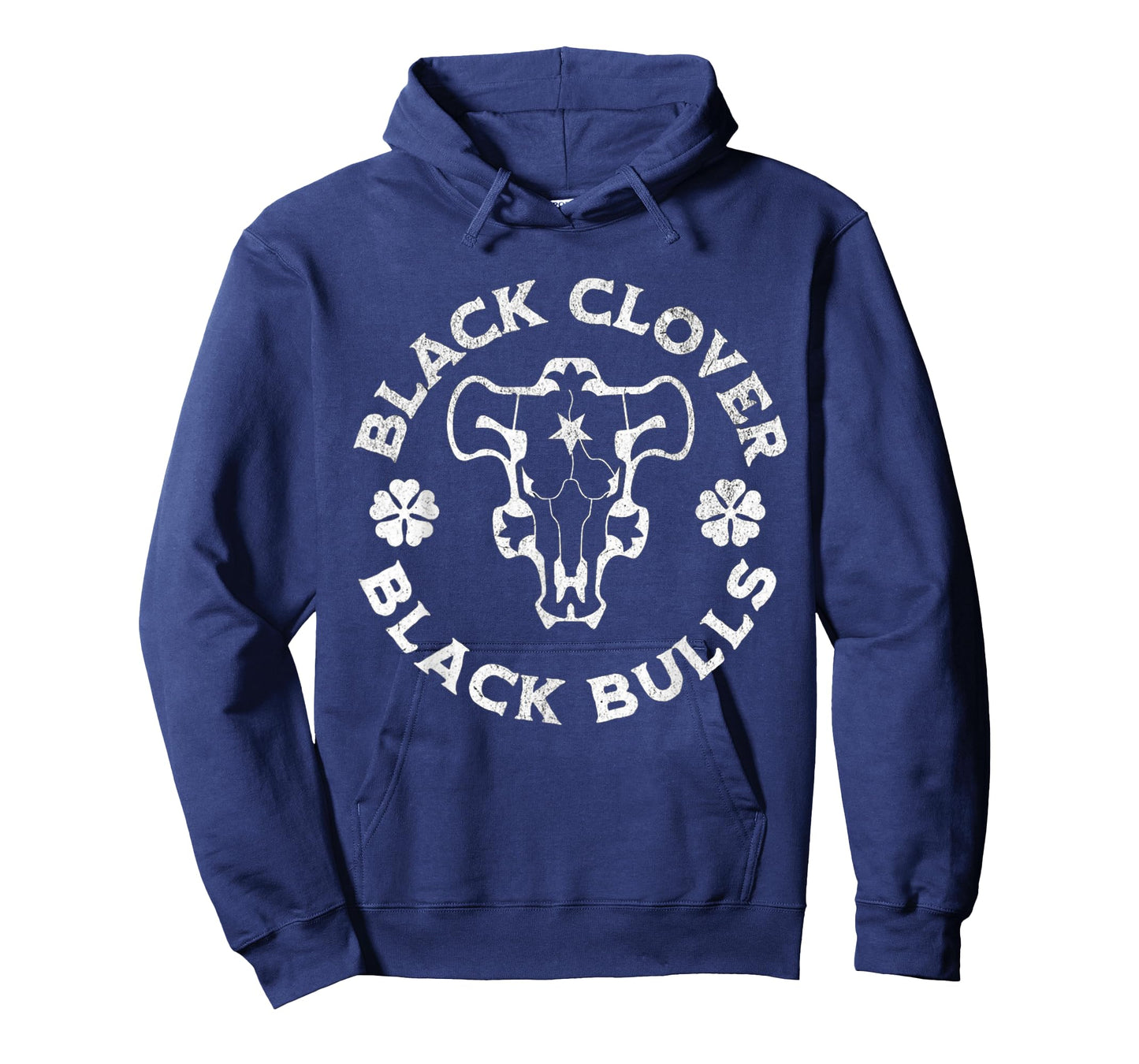 Distressed Black Anime Clover Black Bulls T-Shirt
