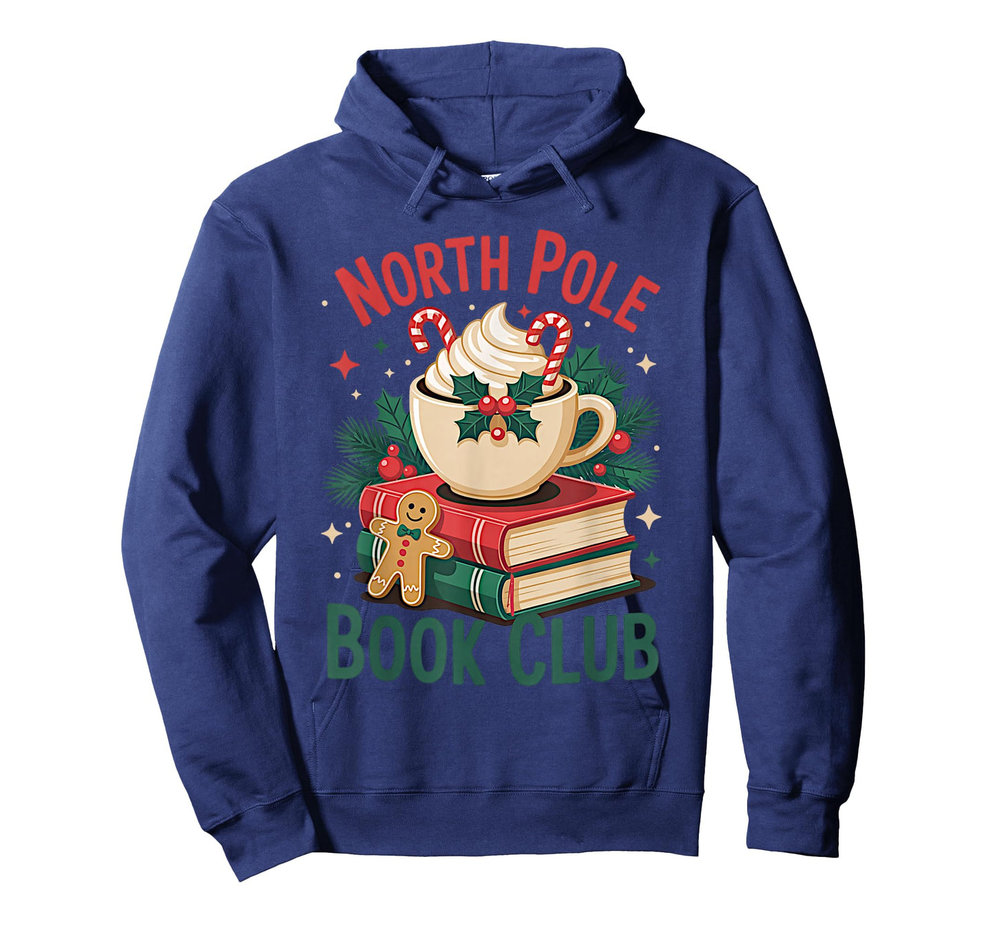 North Pole Book Club Christmas Candy Cane Gingerbread Cookie T-Shirt
