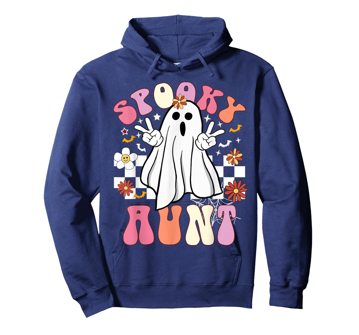Spooky Aunt Floral Ghost Hippie Halloween Spooky Family T-Shirt